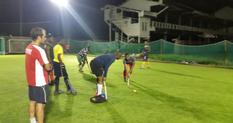 A session under the watchful eyes of coach Robert Fernandes