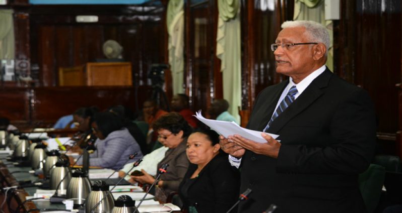 GuySuCo cannot survive with sugar alone: Agriculture Minister Noel Holder making his contribution to the budget debates