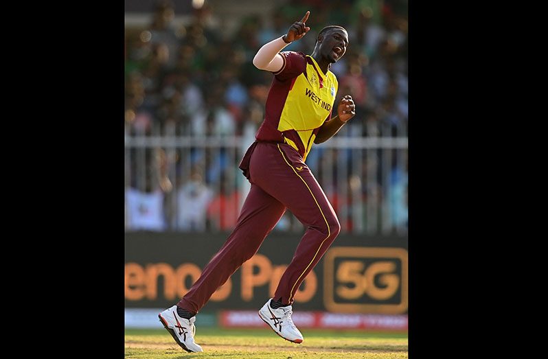 All-rounder Jason Holder celebrates his wicket against Bangladesh last week