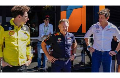 Red Bull team principal Christian Horner (centre) has strongly defended his team