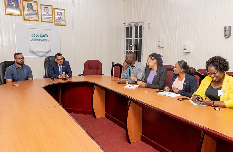 Minister of Housing and Water, Collin Croal and Permanent Secretary, Andre Ally, were briefed on the preparations for the event on Monday