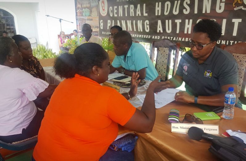 Minister Annette Ferguson and team reaching with a resident at the public consultation in Region Two