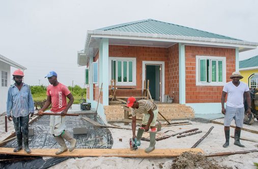 This claybrick house is being built by S. A. Associates as part of government’s housing solutions (Samuel Maughn photo)