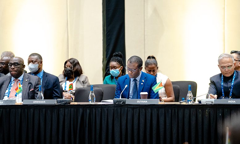 Minister of Foreign Affairs and International Cooperation Hugh Todd at the Commonwealth Ministerial Meeting on Small States at the Kigali Convention Centre in Rwanda