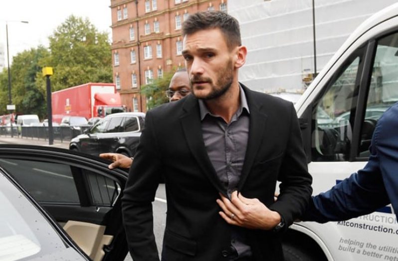 Tottenham and France goalkeeper Hugo Lloris arrives at Westminster Magistrates Court in London, Britain yesterday. (REUTERS/Toby Melville)