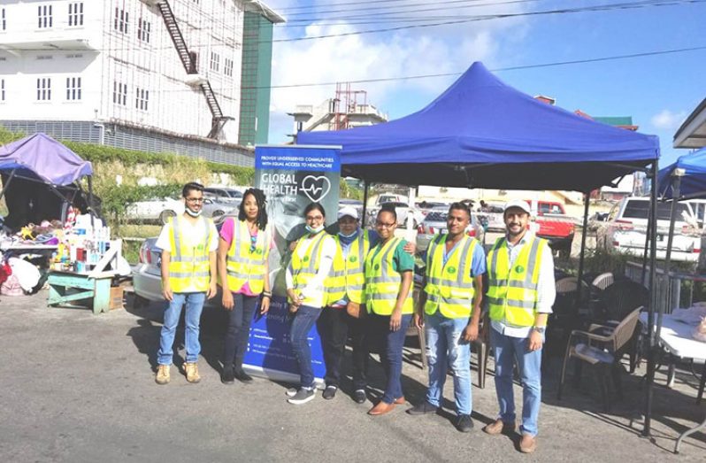 A team of dedicated medical volunteers at Bourda Market, recently