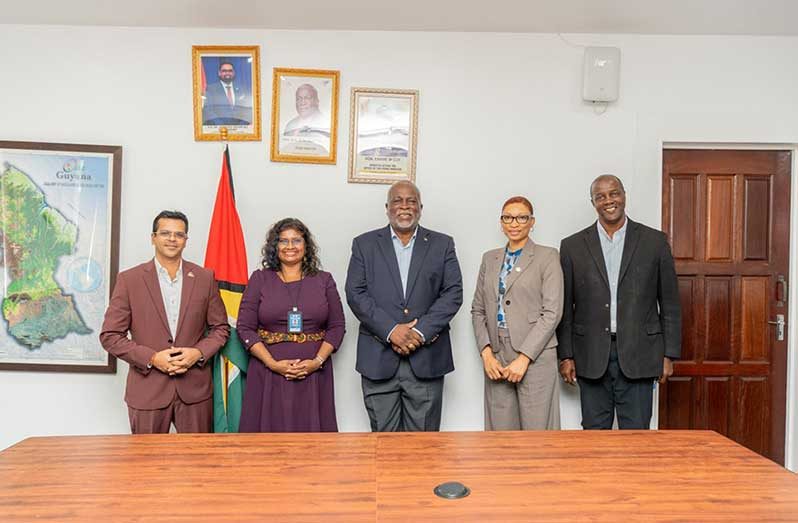 Prime Minister, Brigadier (Ret'd) Mark Phillips and IAEA Programme Management Officer, Ms. Smith, discussed strengthening Guyana’s radiation safety and emergency response systems during a Monday meeting