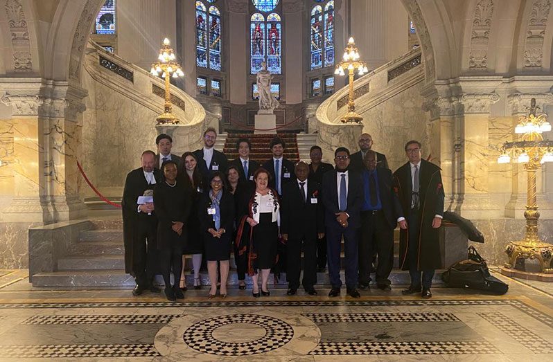 The delegation and legal team representing Guyana at the International Court of Justice (ICJ) after the final round of arguments in the border controversy case with Venezuela