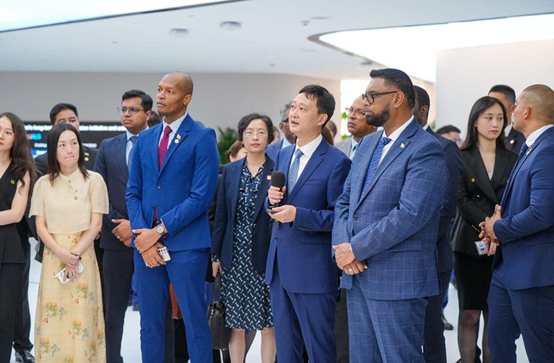 Technology giant, Huawei has said it is interested in establishing a Research and Development Centre (or ICT college) in Guyana and will soon send a team of technical engineers to provide support and assess the needs of the country’s private sector (Office of the President photos)