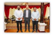 (From left to right) President Irfaan Ali, Muhammad Ibrahim, and Minister of Agriculture Zulfikar Mustapha