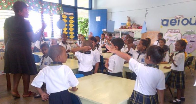 This Marian Academy schoolteacher thought the best lesson on the first day of school would be to ensure that her students knew that they were no longer in the year 2013