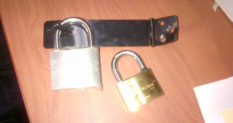 The locks that had prevented the Acting Town Clerk from gaining entry to her office