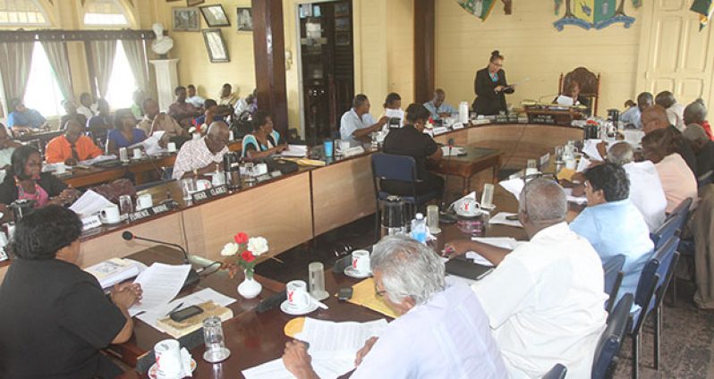 City Hall Statutory Meeting in progress Monday