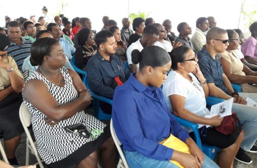 A section of the audience which gathered  to remember the 12 persons, who lost their lives during the Bartica massacre of February 17, 2008
