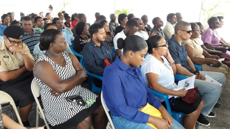 A section of the audience which gathered  to remember the 12 persons, who lost their lives during the Bartica massacre of February 17, 2008
