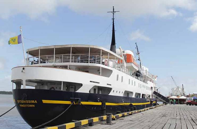 MS Serenissima docked in Georgetown [Vishani Ragobeer photos]