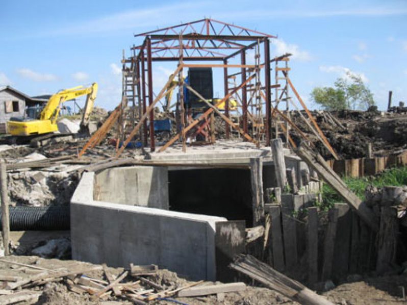 Works at an advanced stage on the new pump station (Photo by Vanessa Narine)