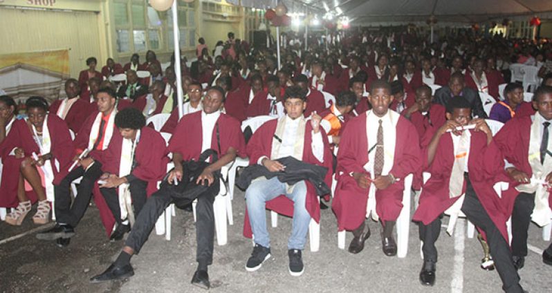 A section of the graduating class