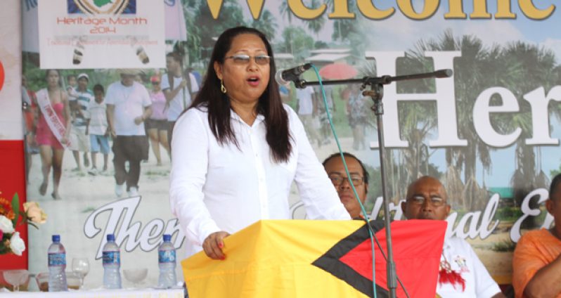 Speaking to residents and visitors of Karrau, Minister of Amerindian Affairs, Ms. Pauline Sukhai