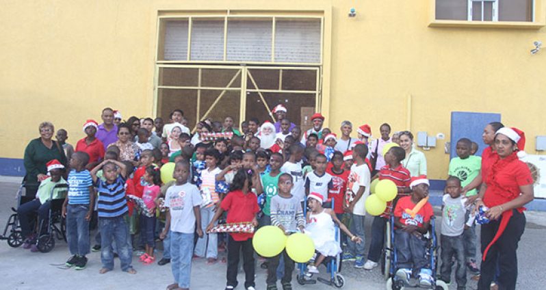 The children during their Christmas party at Ansa McAl Trading Limited on Thursday