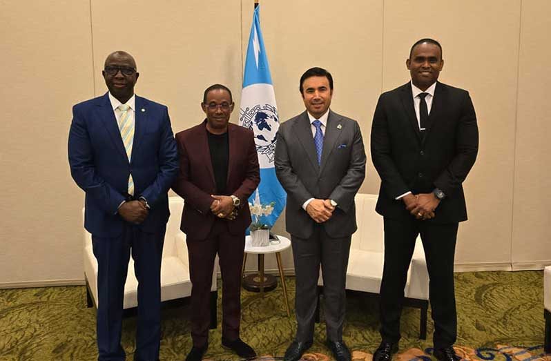 Commissioner of Police (ag), Clifton Hicken (second from left), and Crime Chief, Wendell Blanhum (fourth from left) led Guyana's delegation at the recently concluded 26th INTERPOL Americas Regional Conference in Nassau, Bahamas