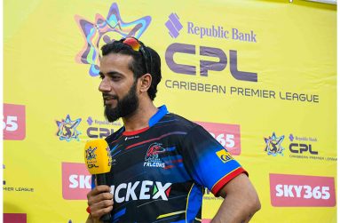Antigua and Barbuda Falcons skipper Imad Wasim speaking after his team’s defeat in the CPL 2025 opener on Thursday night