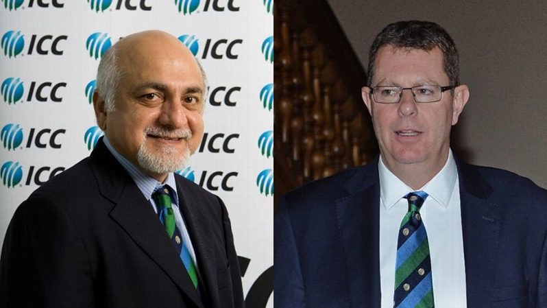 Imran Khwaja (left) wants an extra ICC event in the calendar, while Greg Barclay prefers bilateral cricket. (Getty Images)