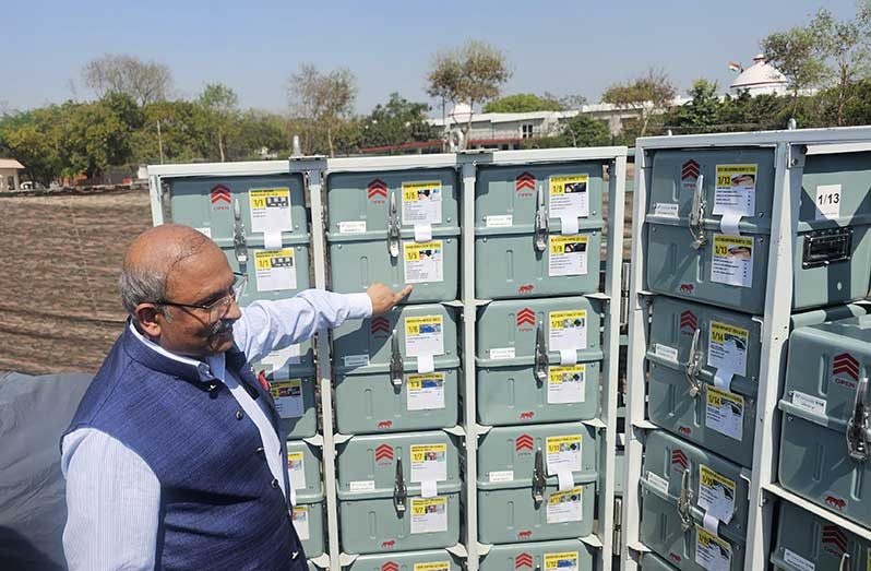 One representative explains how equipment is transported to disaster-struck countries