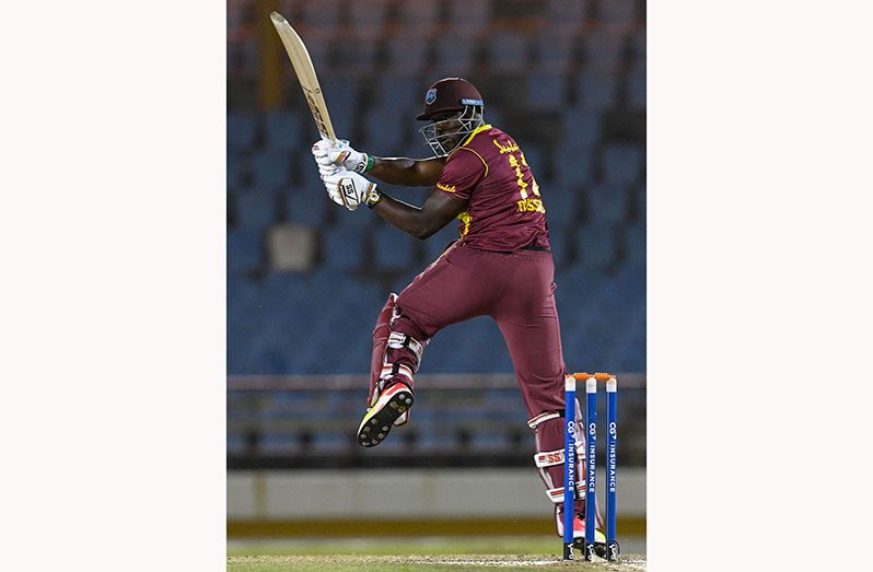 Andre Russell sent the ball miles during his fifty, West Indies vs Australia, 1st T20I, St Lucia, July 9, 2021