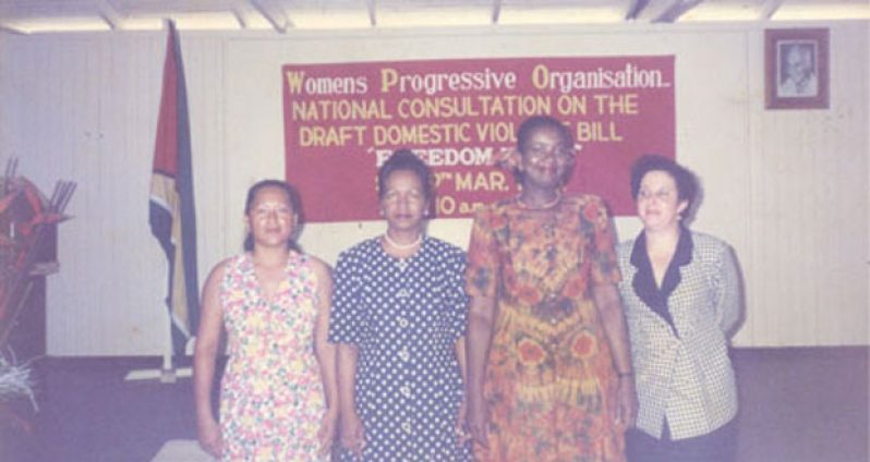 Indra (second from left) served as the coordinator for the Women’s Progressive Organisation at one point. She is now its president