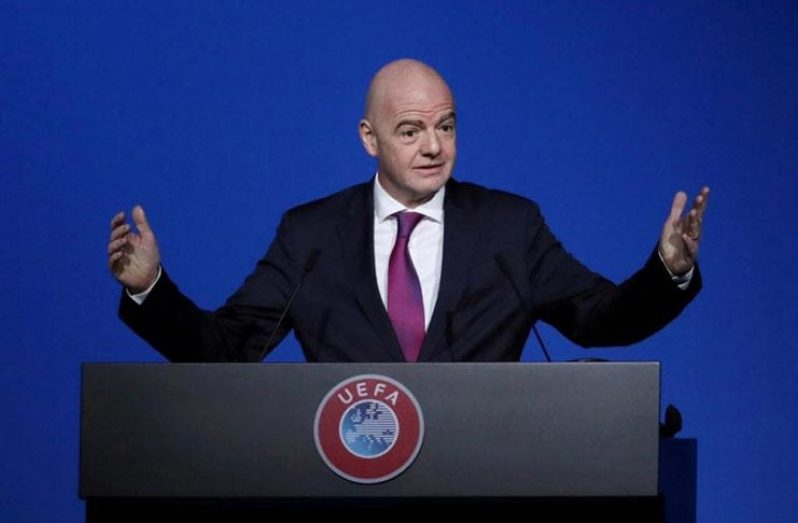 President Gianni Infantino during the UEFA Congress at Beurs van Berlage Conference Centre, Amsterdam, Netherlands - March 3, 2020. (FIFA REUTERS/Yves Herman)