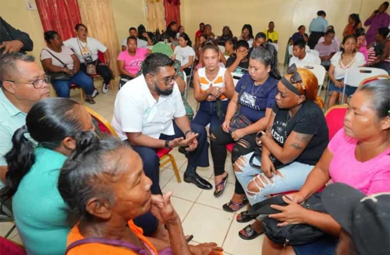 President Dr Mohamed Irfaan Ali maintained direct contact with affected families, noting that their discussions centred on understanding the needs of those left behind