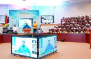 President Dr. Irfaan Ali speaking at the launch of the Guyana Digital School