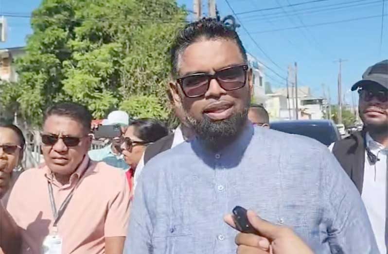 President, Dr. Irfana Ali speaks to the media at GECOM, High Street