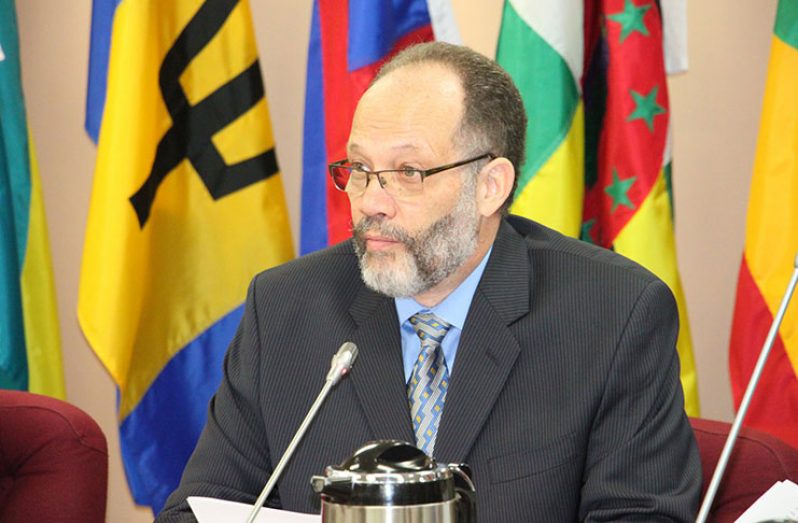 CARICOM Secretary-General Irwin LaRocque addressing the  opening of the 20th Meeting of CONSLE in Grenada