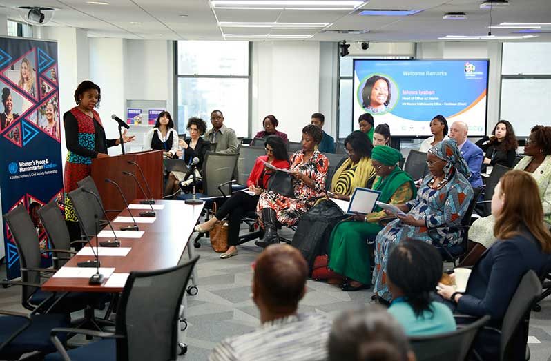 Isiuwa Iyahen - Head of Office at the UN Women Multi-Coutry Office – Caribbean, chairs the event