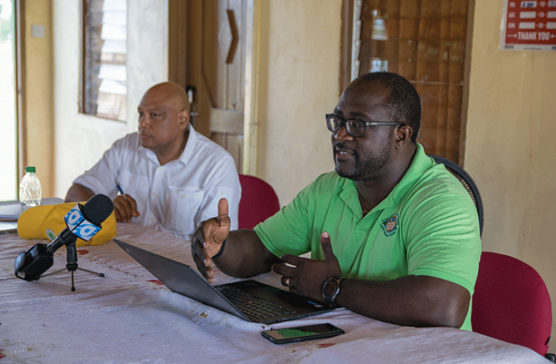 Minister of Natural Resources Raphael Trotman and GFC’s Corporate Secretary Attorney Jacey Archibald