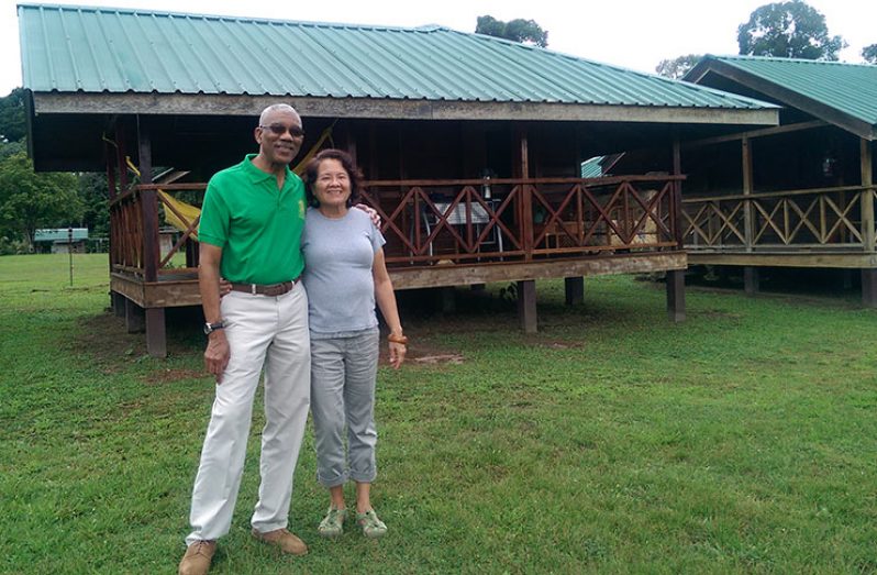 President David Granger and First Lady Sandra Granger at the Iwokrama Centre.