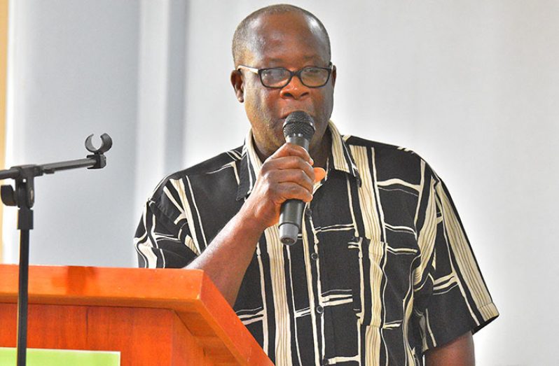 Regional Secretary of the IUF, Clifton Grant, at the regional meeting of the IUF at the Grand Coastal Hotel