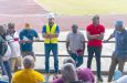 Minister Charles Ramson Jr., along with Minister Steven Jacobs and Minister Kwame McCoy, conducted a site inspection of the Bayrock Track and Field Stadium in Linden