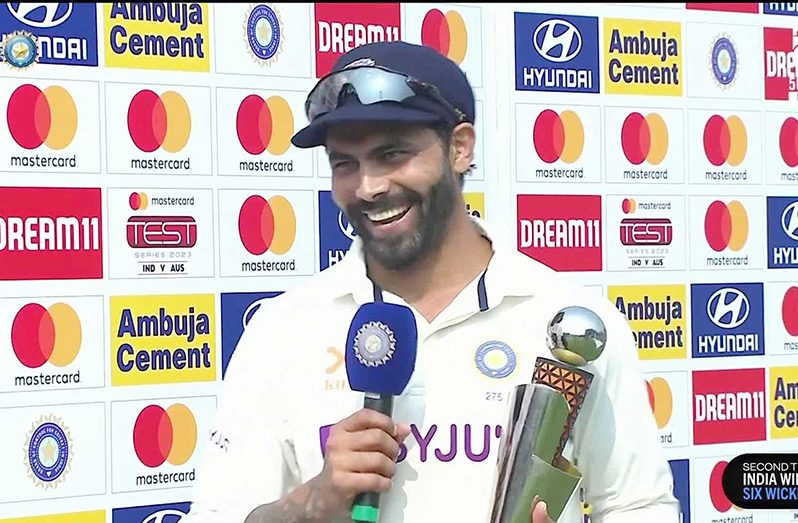 Jadeja was amused when asked if he thought sweeping was a good option // Fox Cricket.