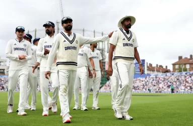 Ravindra Jadeja seen here giving Mohammed Siraj a pat on the back, will deputise the Indian side for the West Indies Series