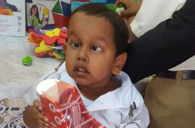 Jaden at the recent SEN Unit clinic held in Region Two