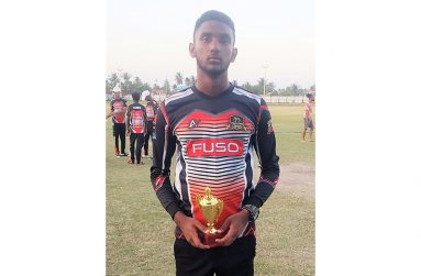 Jaden Joseph scored 107 for the touring T&T team in their final game (Sean Devers photo)