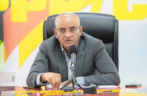 General Secretary of the People’s Progressive Party, Dr Bharrat Jagdeo, speaking at his weekly press conference