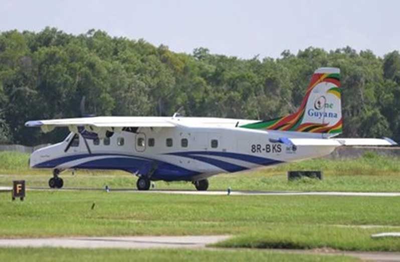JAGS Aviation’s HAL 228 Turboprop departing Ogle for Lethem