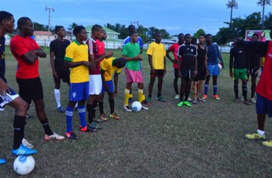 Head Coach Denzil Thompson during a recent training session at the Tucville Ground (Adrian Narine photo)