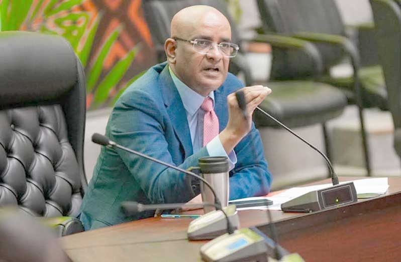 Vice-President Dr Bharrat Jagdeo addresses Toshaos at the Arthur Chung Conference Centre