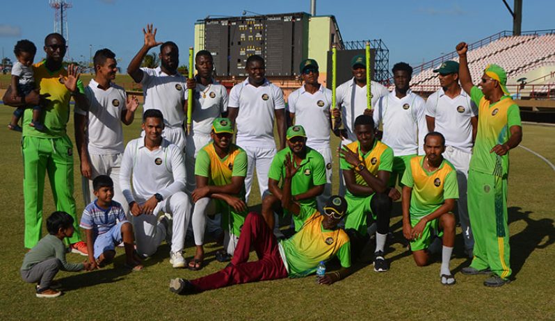 Guyana Jaguars and supporters after the game.