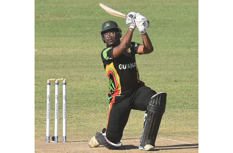 : Christopher Barnwell celebrates his first List A century. (Photo: CWI Media)